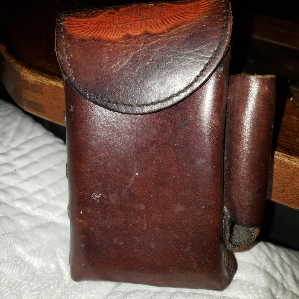 Vintage Harley Davidson Leather Cigarette Case
